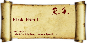 Rick Harri névjegykártya